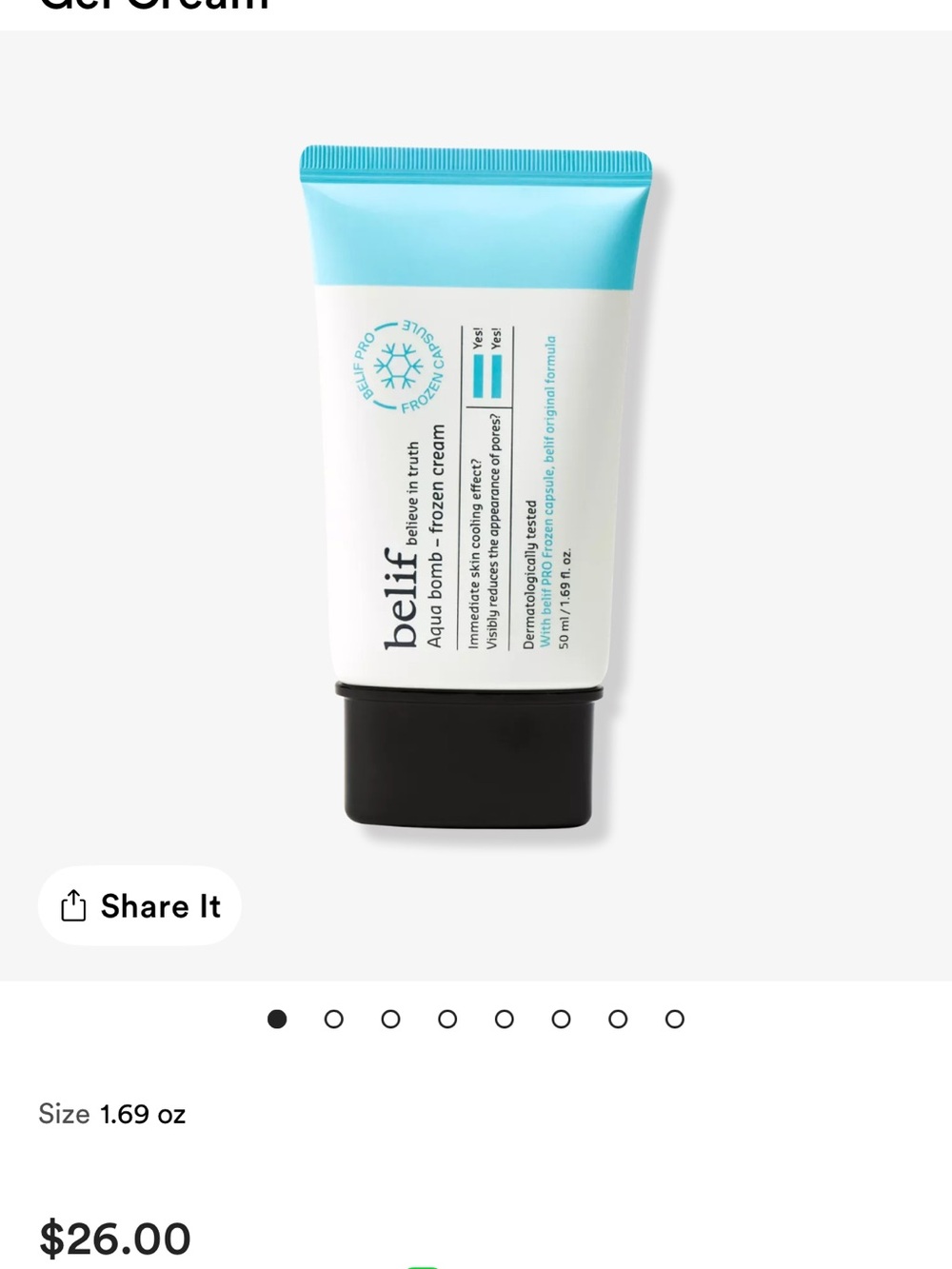 NEW Belif Aqua Bomb Frozen Cream